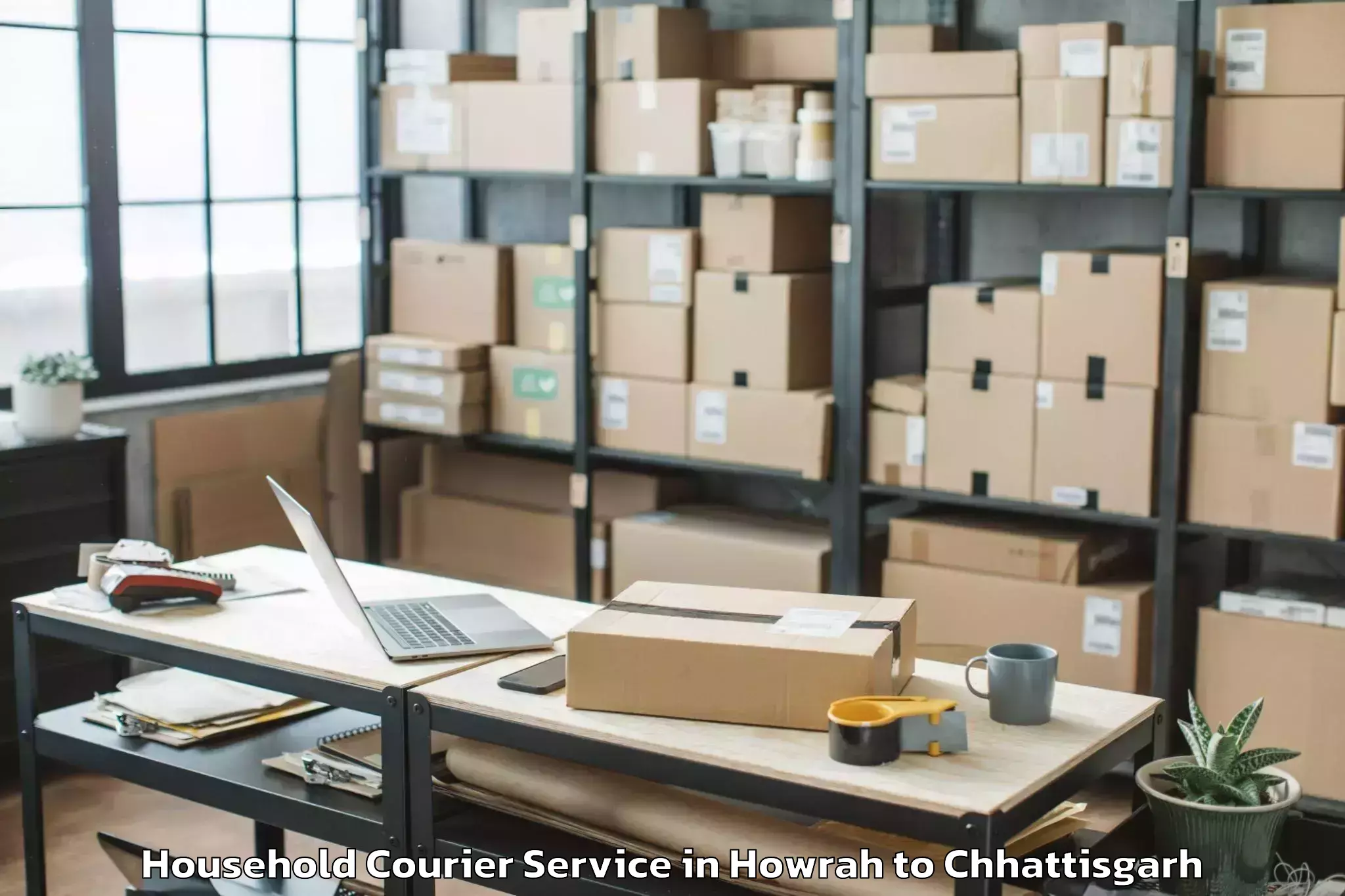 Top Howrah to Katghora Household Courier Available